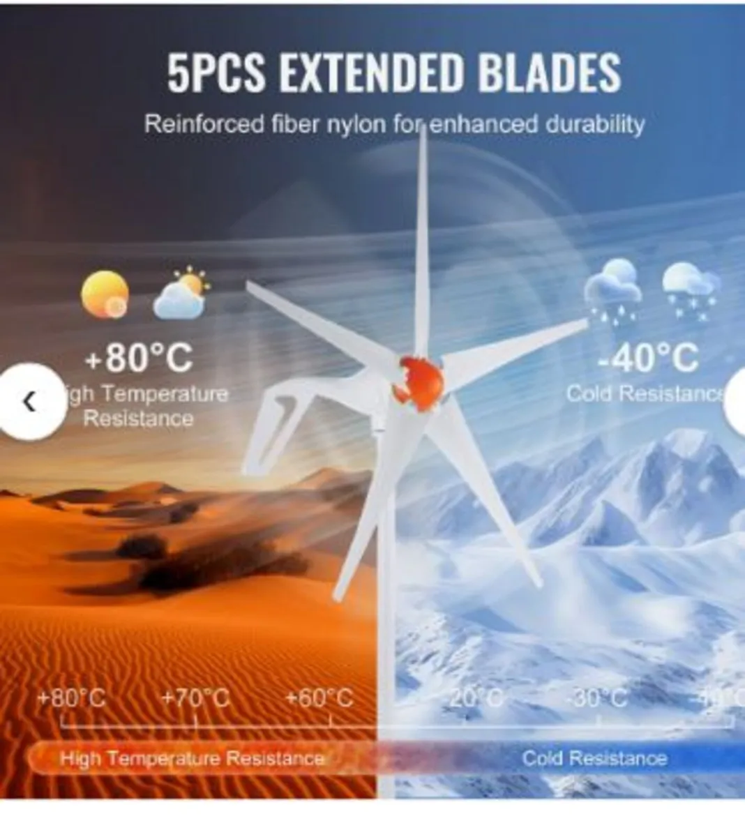 500W Wind Turbine Generator, 12V Wind - Image 4