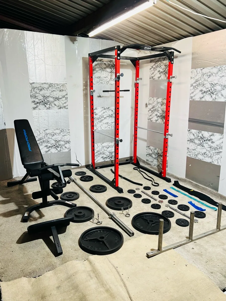 BODYMAX POWER RACK LARGE BENCH PULLY CABLE WEIGHT+ - Image 3
