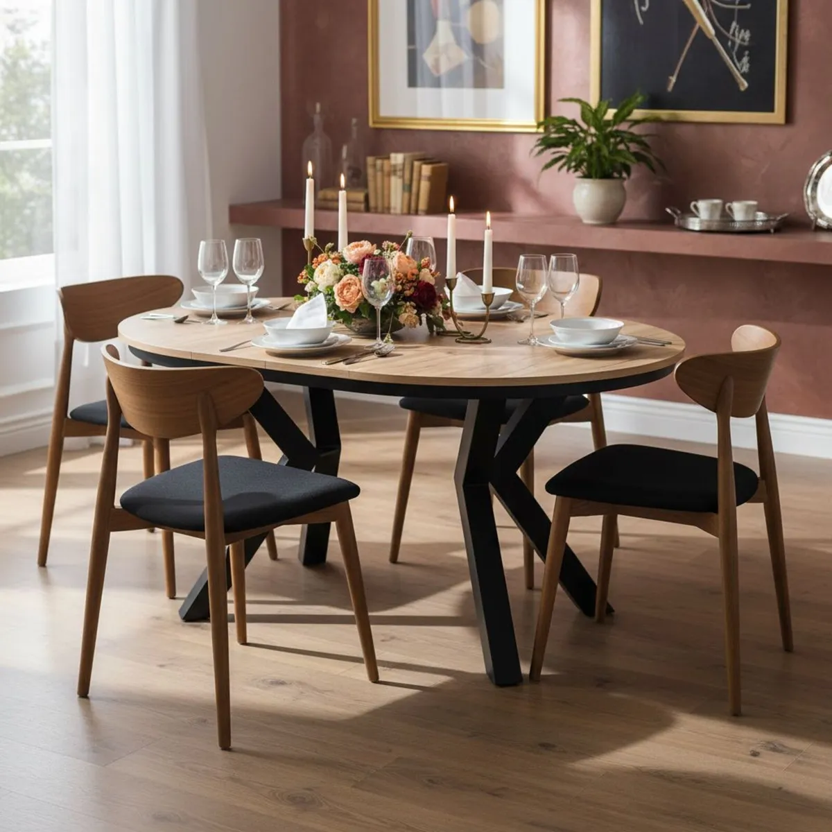 Jupiter X Frame Extendable Dining Table up140 - Image 4