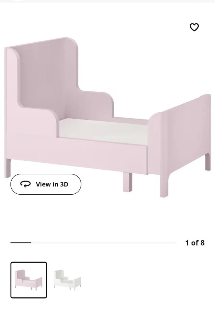 Pink Ikea Busunge Toddler Bed
