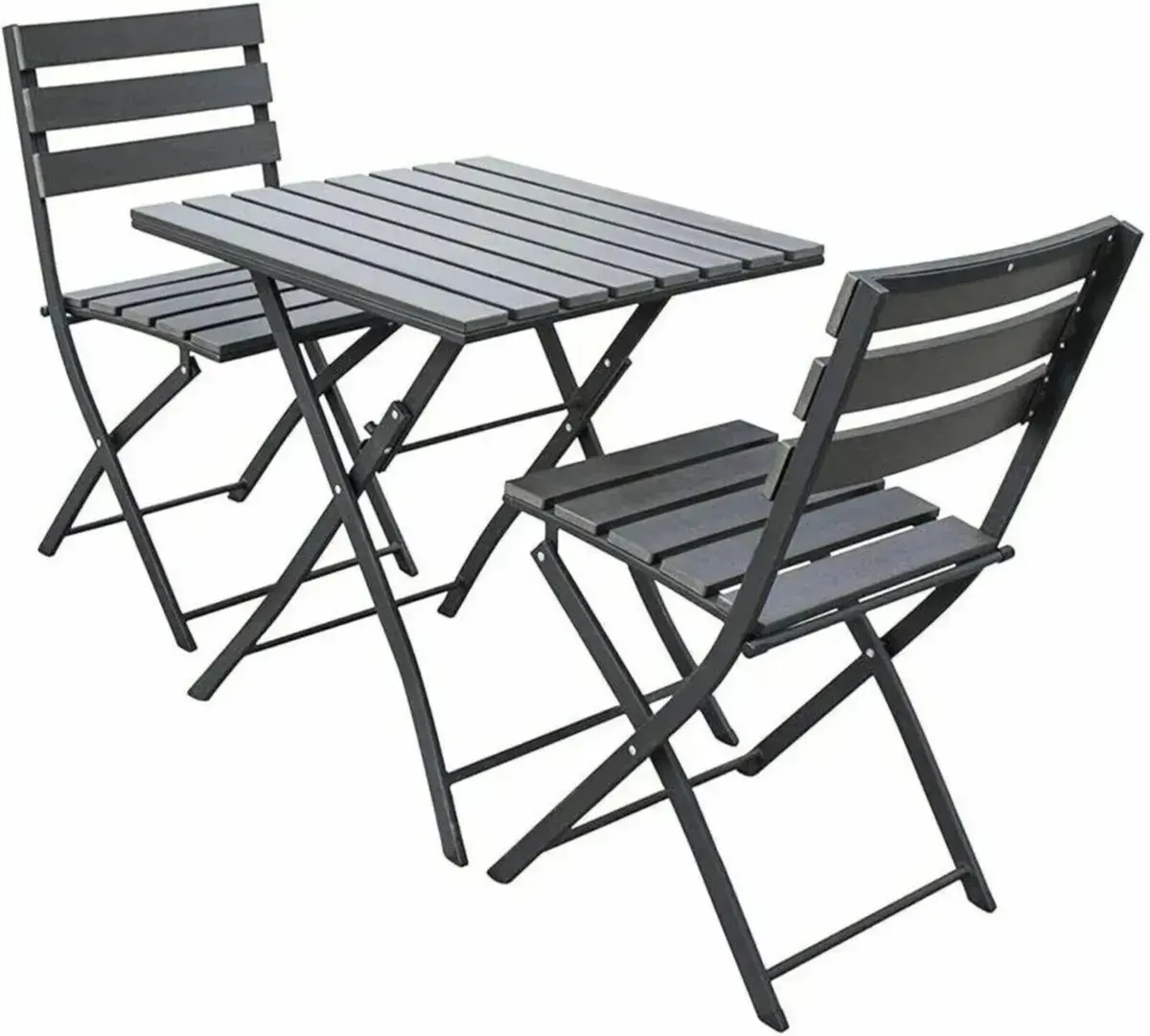 Bistro Set Foldable Chairs Patio Outdoor - Image 4