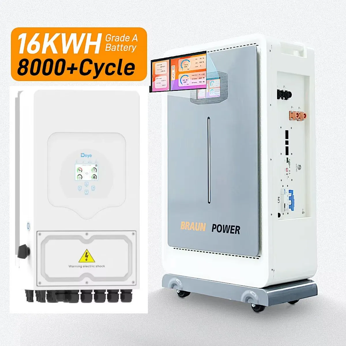 5kw Deye  hybrid inverter + 16kwh Solar battery - Image 1