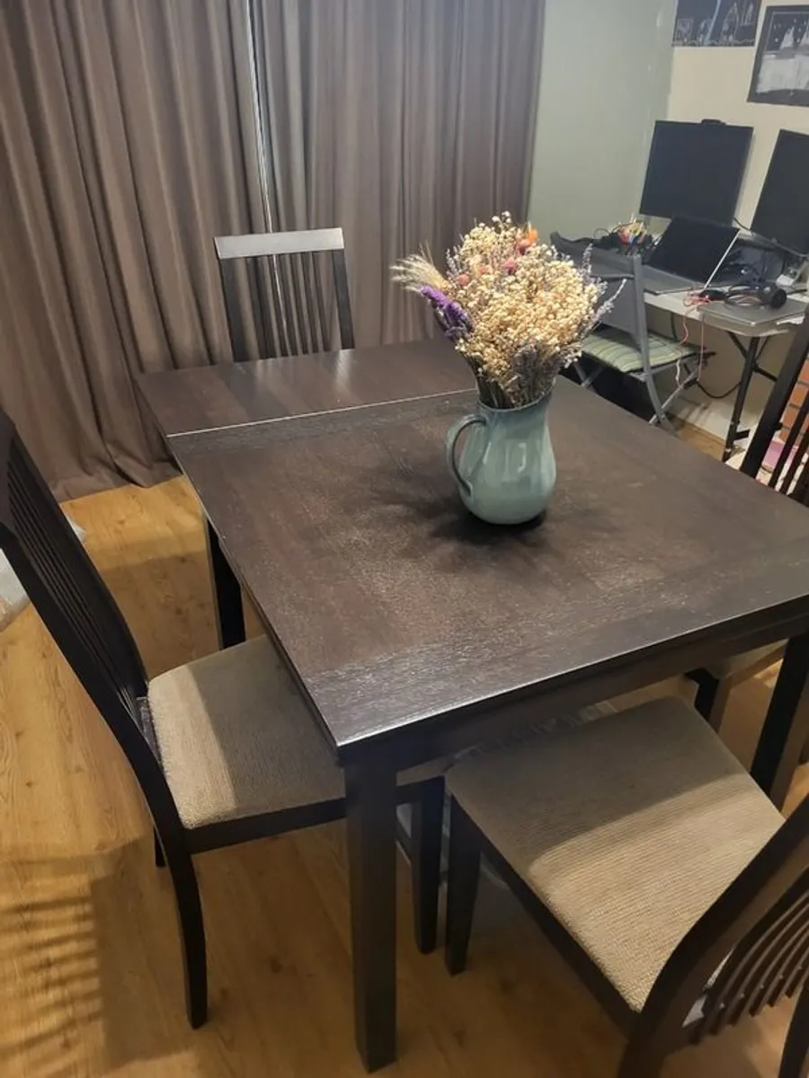 Dining room set: drawer chest, glass cabinets, table and chairs - Image 1