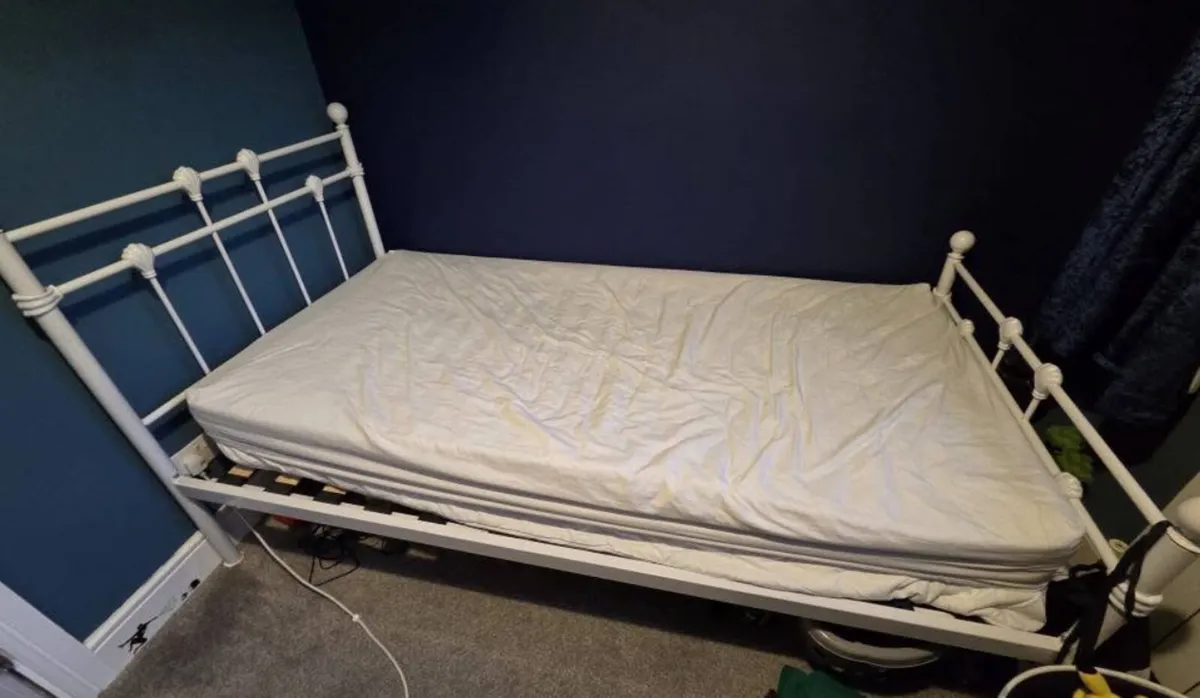 Gorgeous High Quality White Single Metal Bed - Image 2