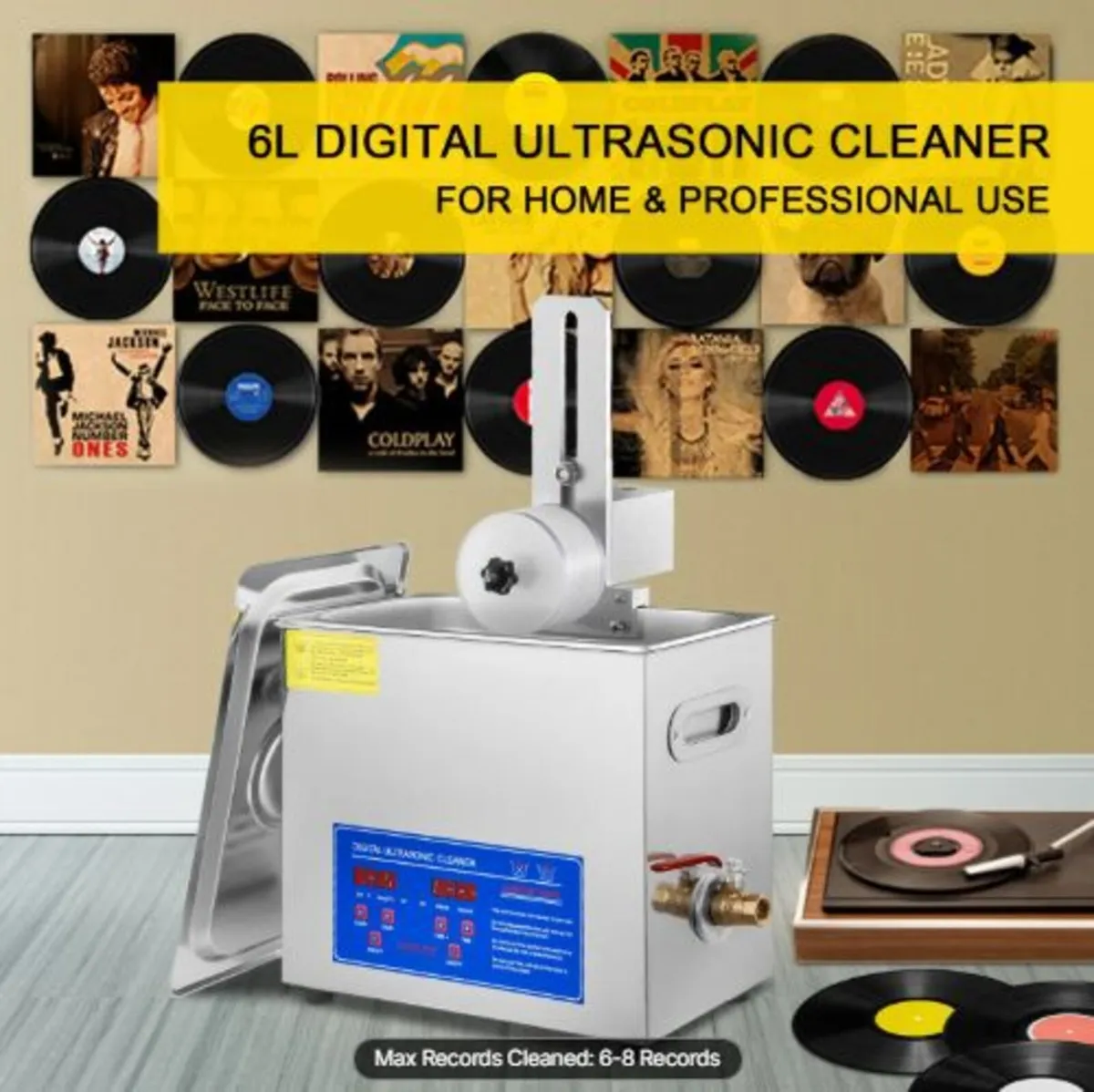 6L Ultrasonic Record Cleaning Machine Complete - Image 2