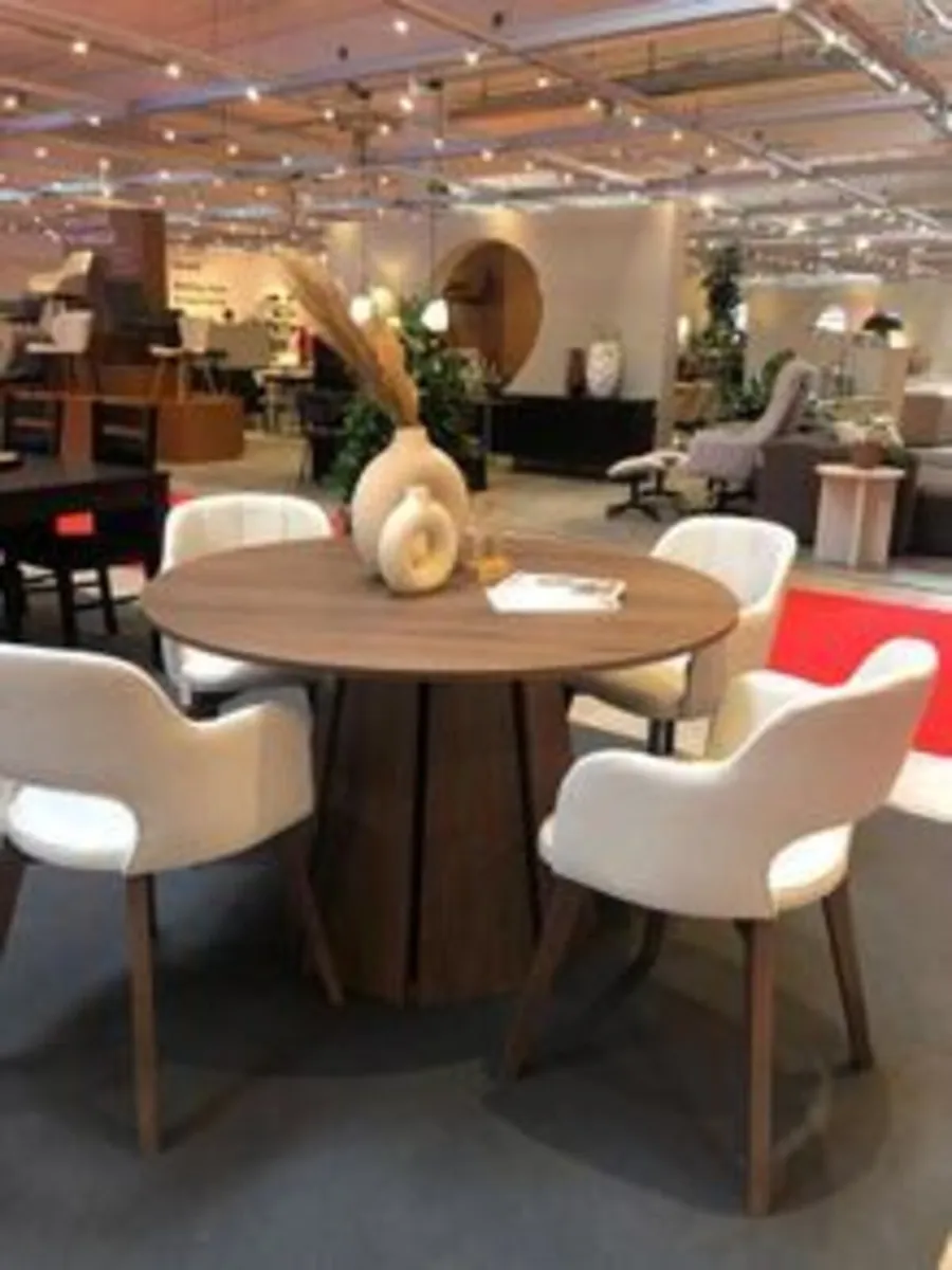 Sterling Extendable Round Dining Table 100 to180cm - Image 1