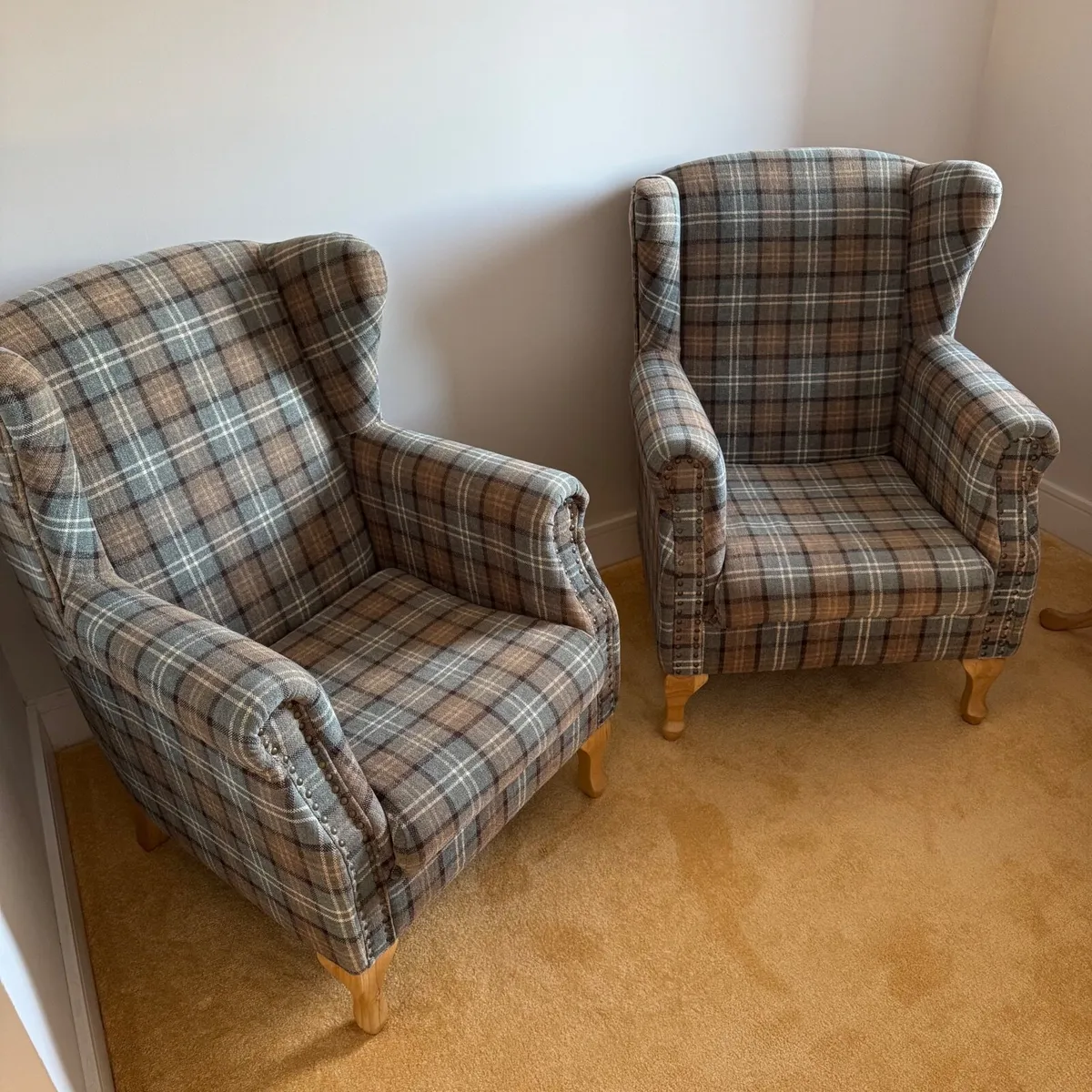 Sherlock Green Tweed Chair Set of Two - Image 1