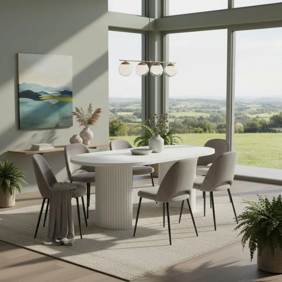 Extendable Dining Table 100 to180cm with the metal - Image 2