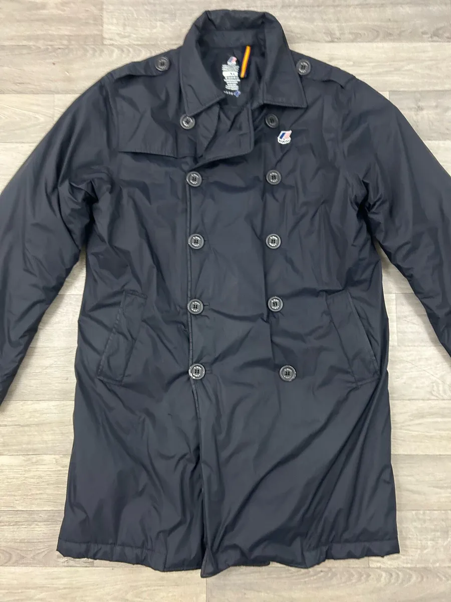 K-Way Padded Long Peacoat Jacket Mens XL - Image 2