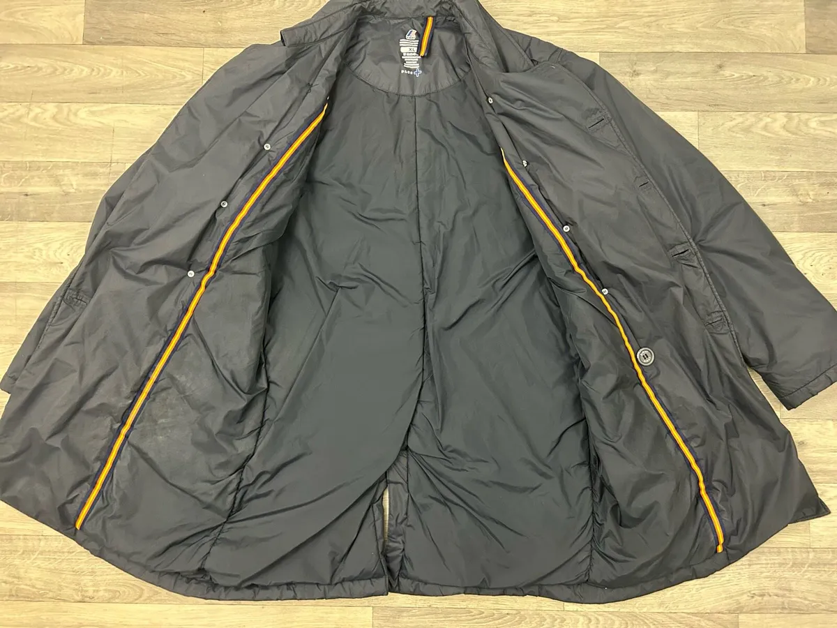 K-Way Padded Long Peacoat Jacket Mens XL - Image 4