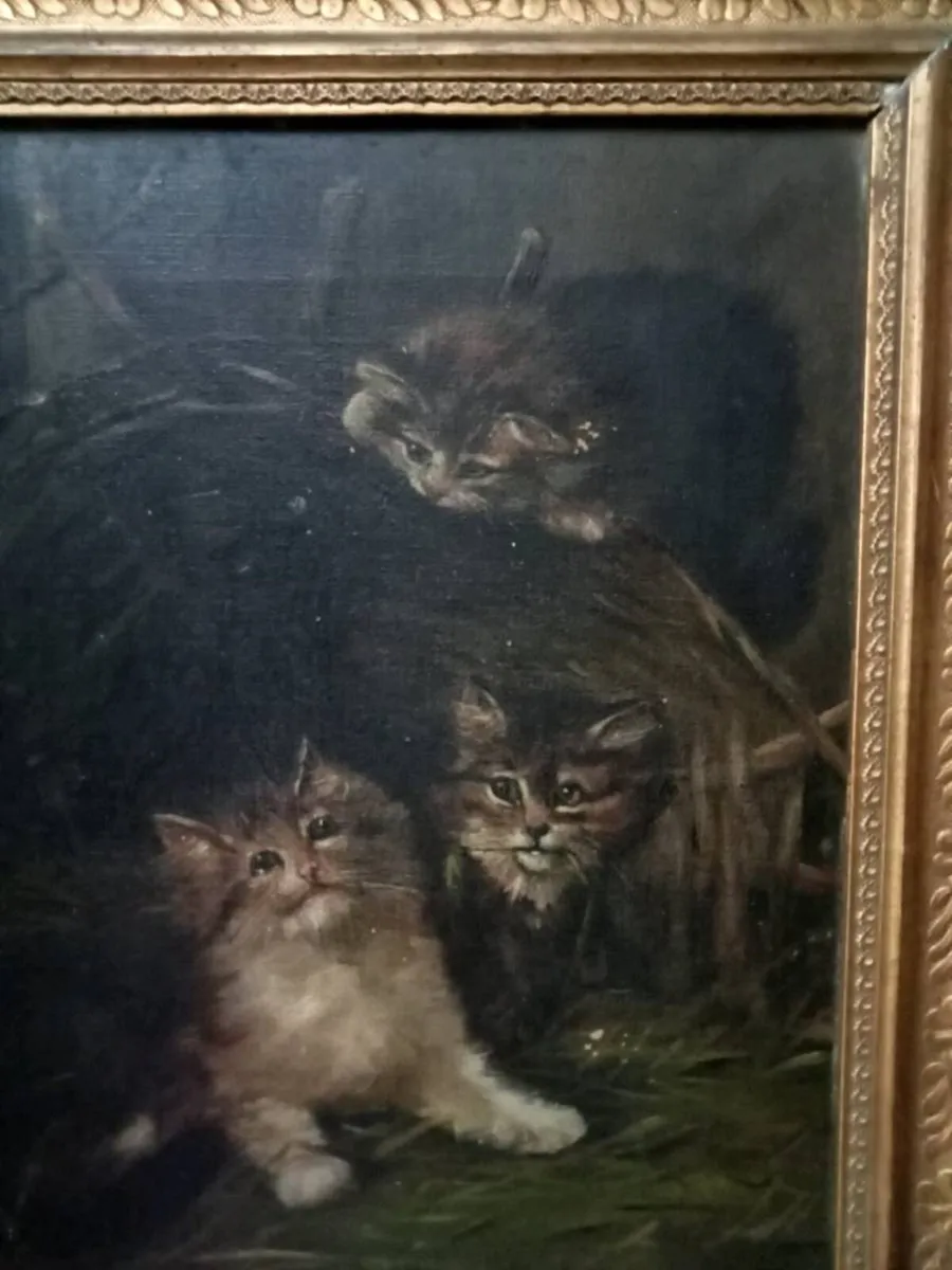 Antique oil painting - Image 4