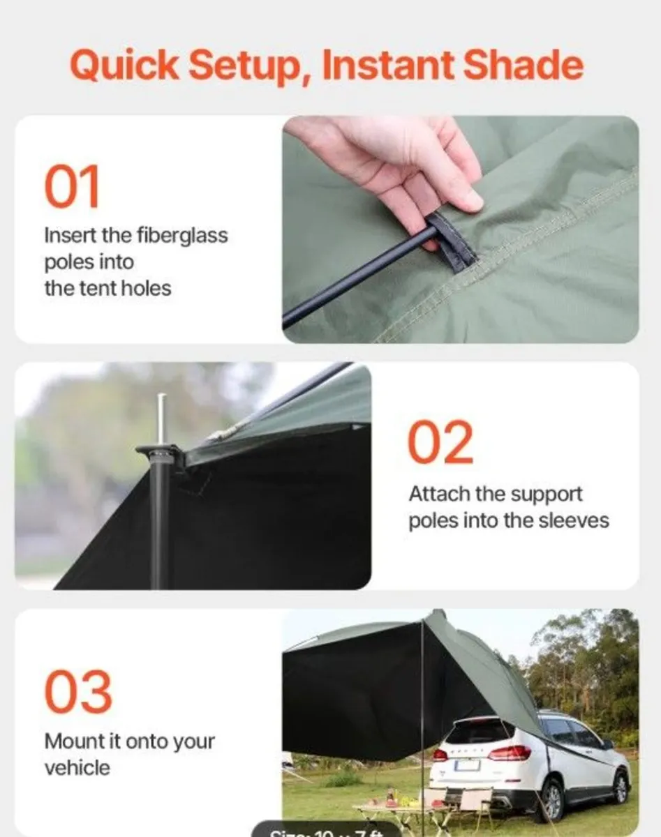 10ft x 7ft Vehicle Side Awning - Image 2