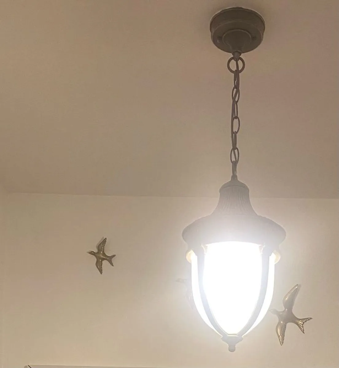 Vintage Brass Hanging Ceiling Light . Lantern Style - Image 4