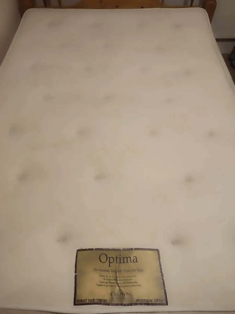 Wooden double bed with mattress - Image 2