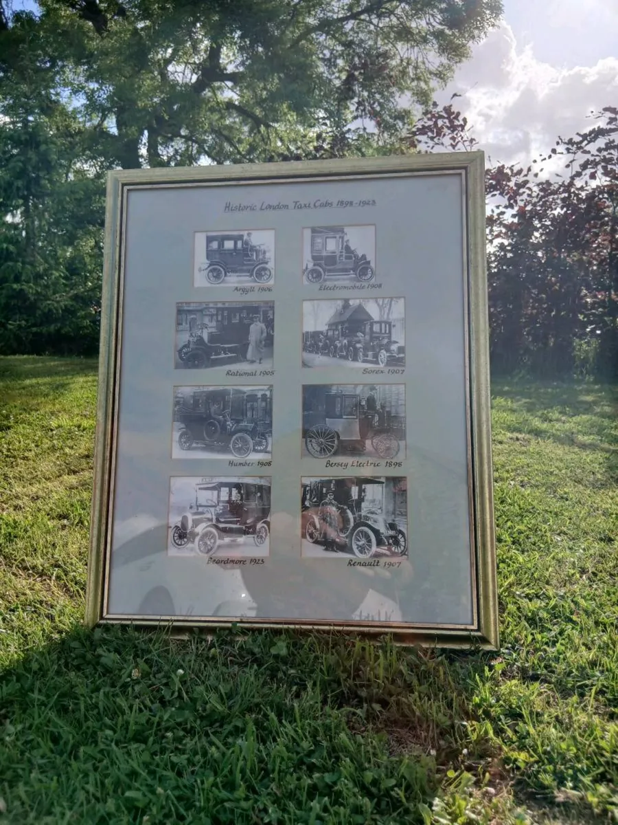 Framed Historic London Taxi Cabs - Image 1