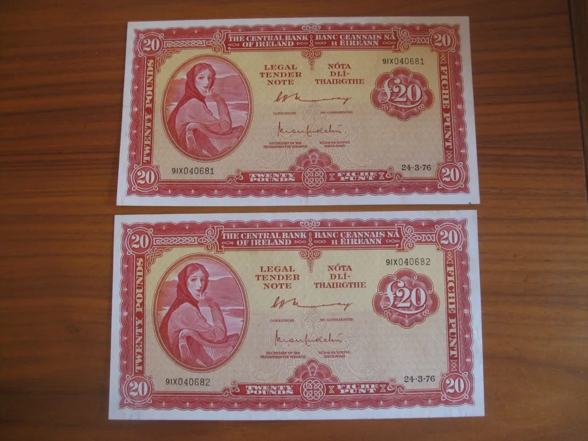 20 Pound Lavery Consecutive Notes - 600 Euros - Image 1