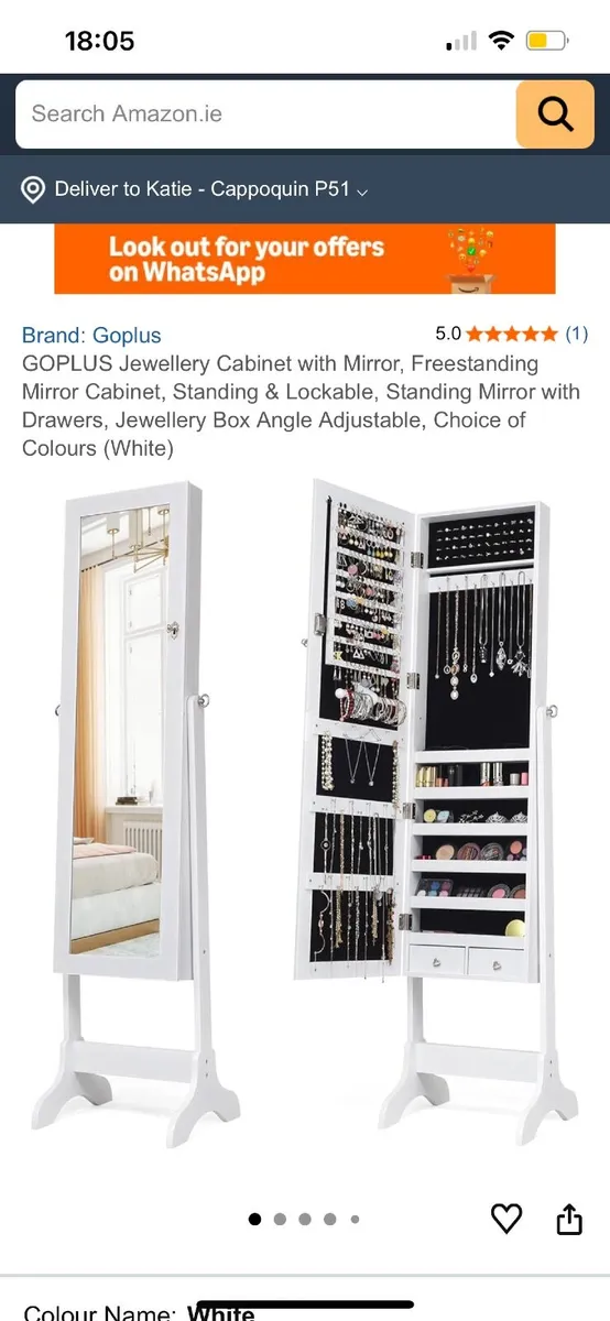 Mirror with jewellery cabinet - Image 1