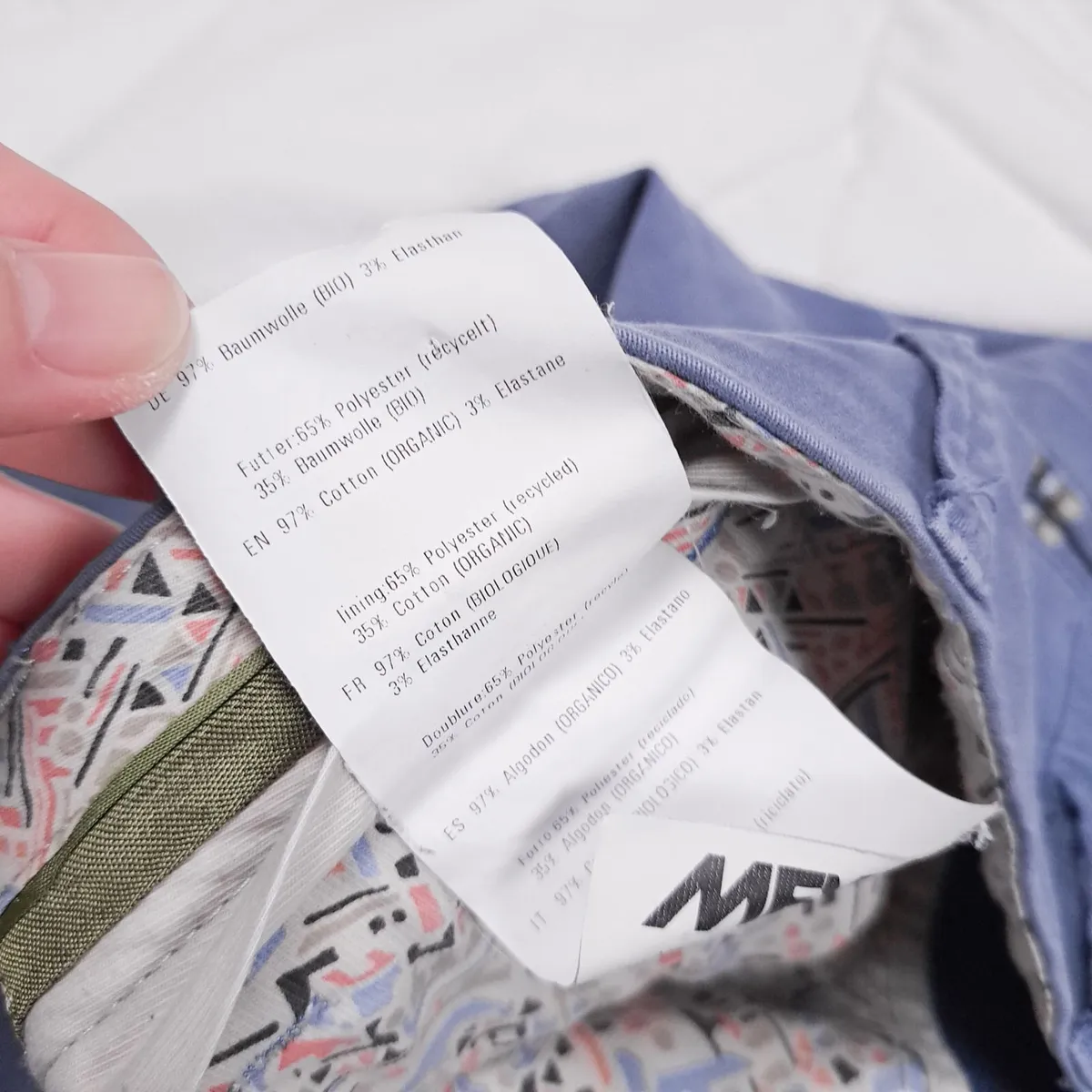 Meyer Blue Straight Fit Chino Trousers W36 L31 - Image 2