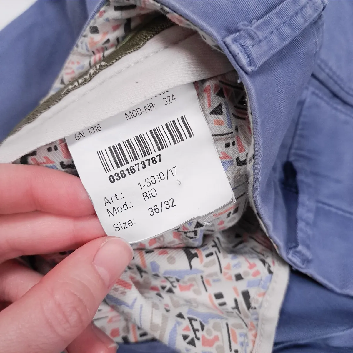 Meyer Blue Straight Fit Chino Trousers W36 L31 - Image 3