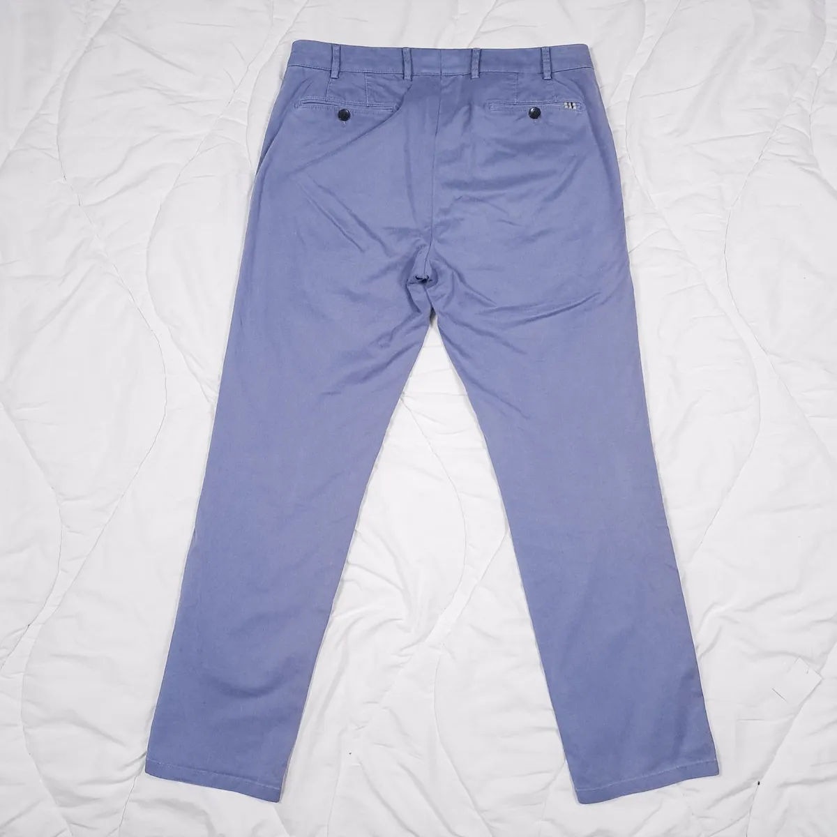 Meyer Blue Straight Fit Chino Trousers W36 L31 - Image 4