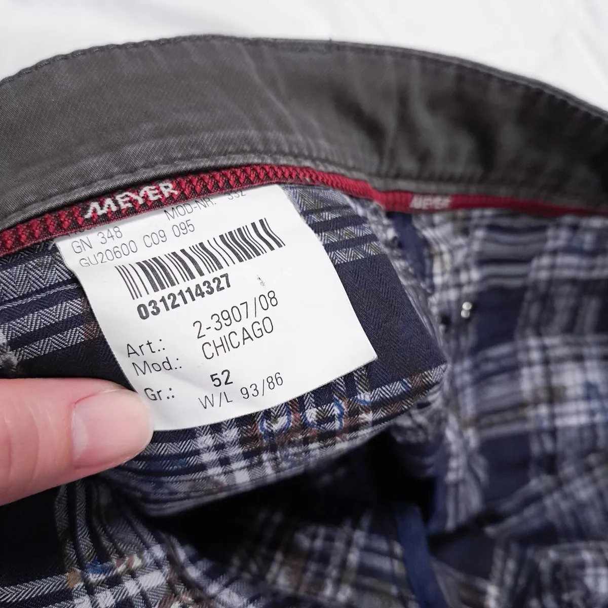 Meyer Grey Straight Fit Chino Trousers W36 L31 - Image 3