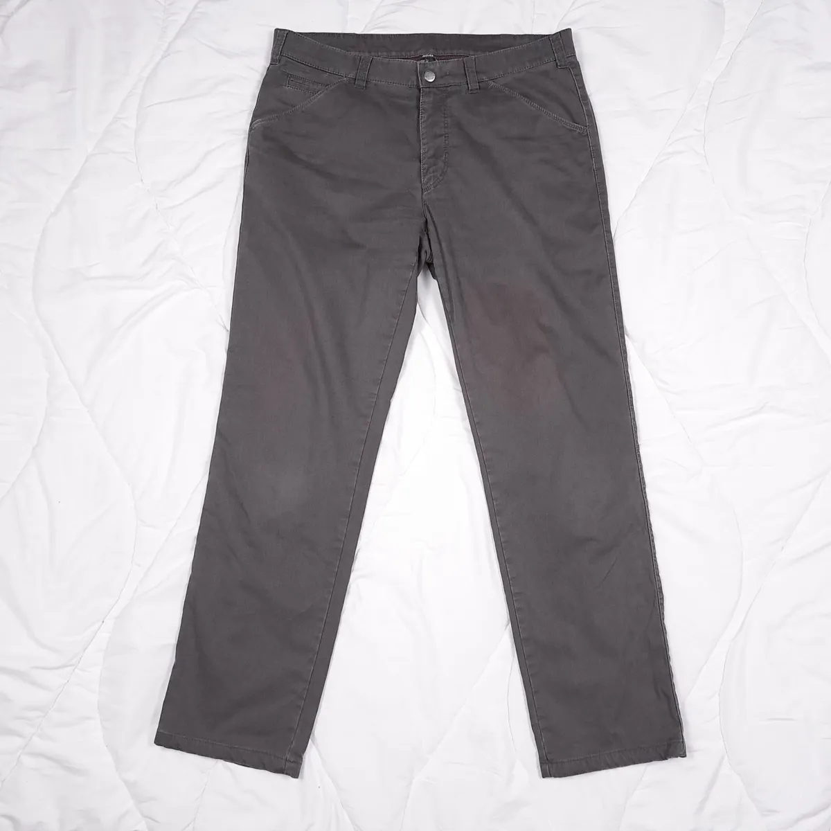 Meyer Grey Straight Fit Chino Trousers W36 L31 - Image 1