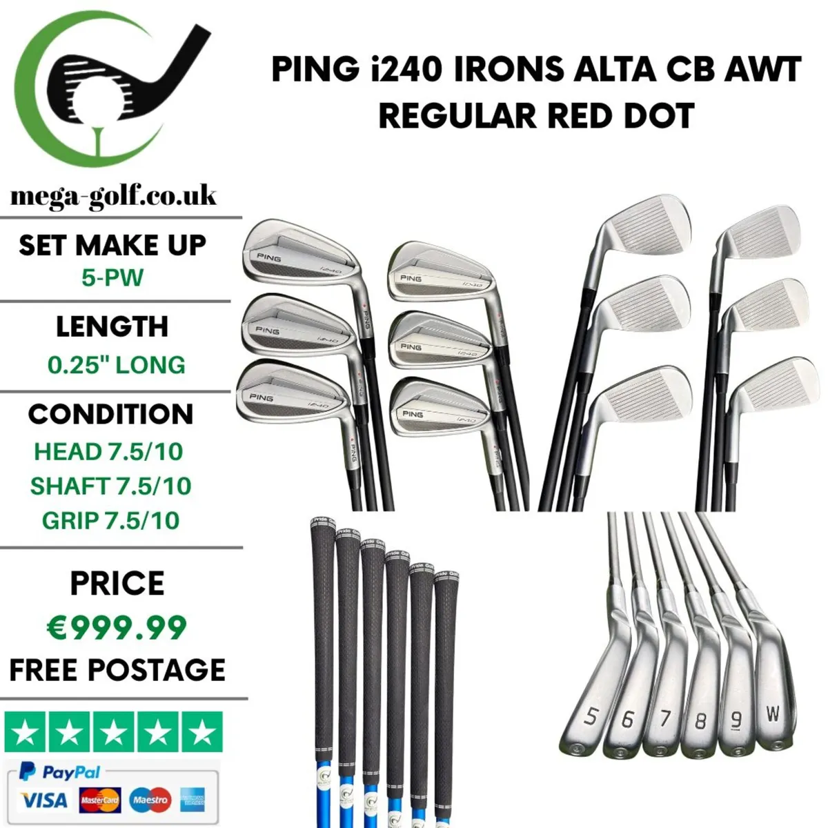 Ping i240 Irons / 5-Pw / Alta CB Awt Regular - Image 1