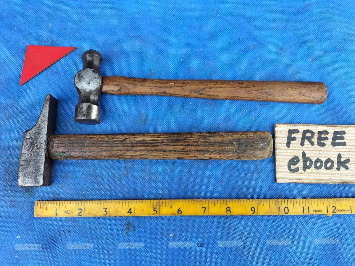 A pair of 1lb Metalworking  Hammers - Image 1