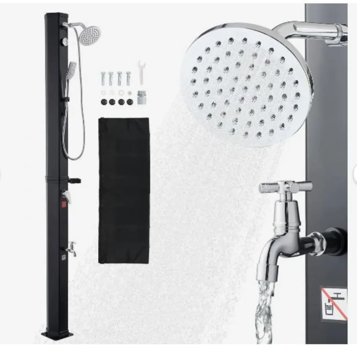 40L Solar Heated Shower, 205cm - Image 3