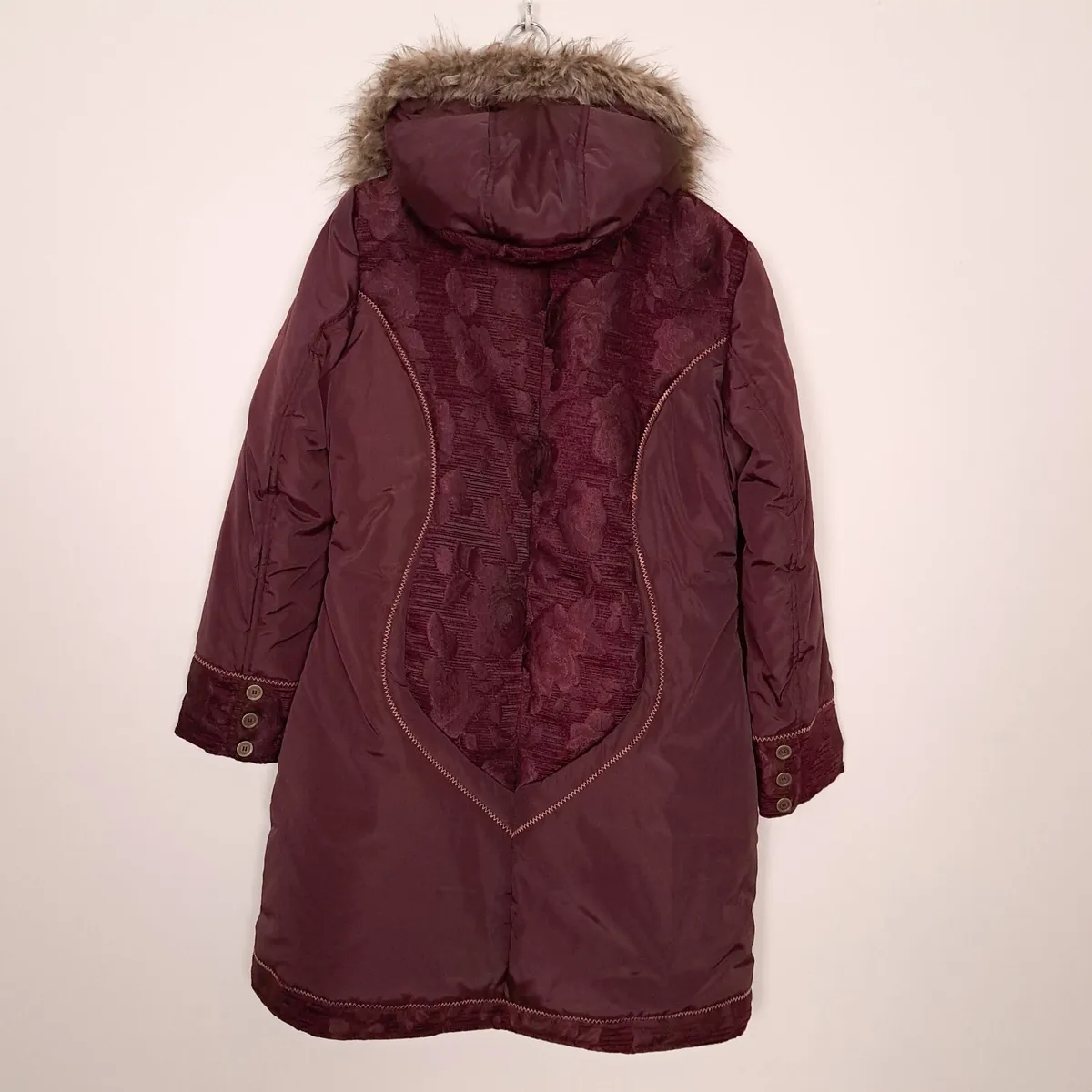 Joe Browns Burgundy Floral Embroidered Coat 14UK - Image 2