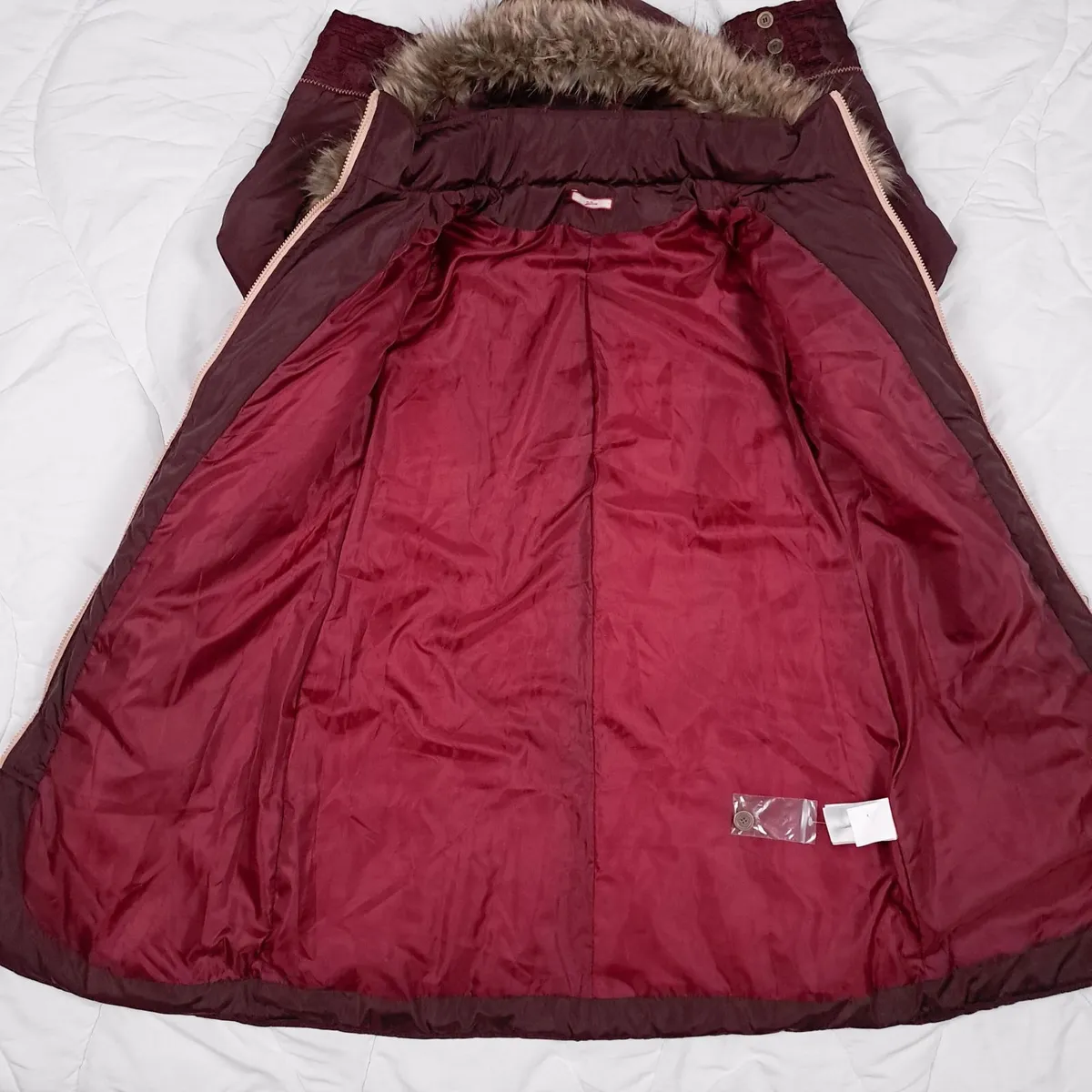 Joe Browns Burgundy Floral Embroidered Coat 14UK - Image 4