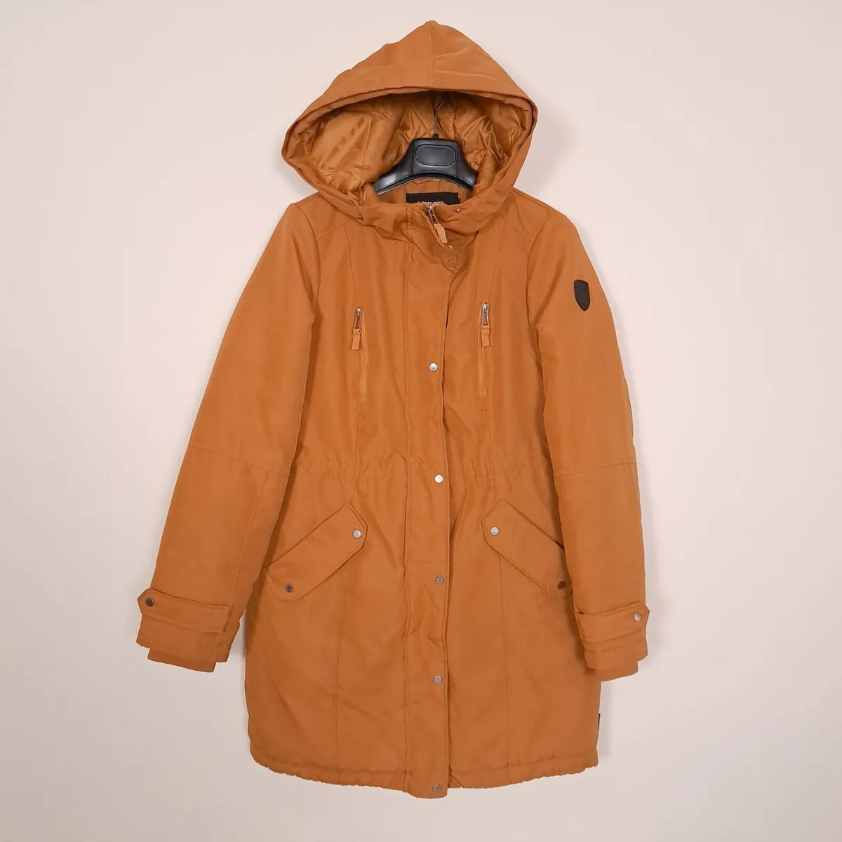 Vero Moda Mustard Orange Hooded Parka Coat Size M - Image 1