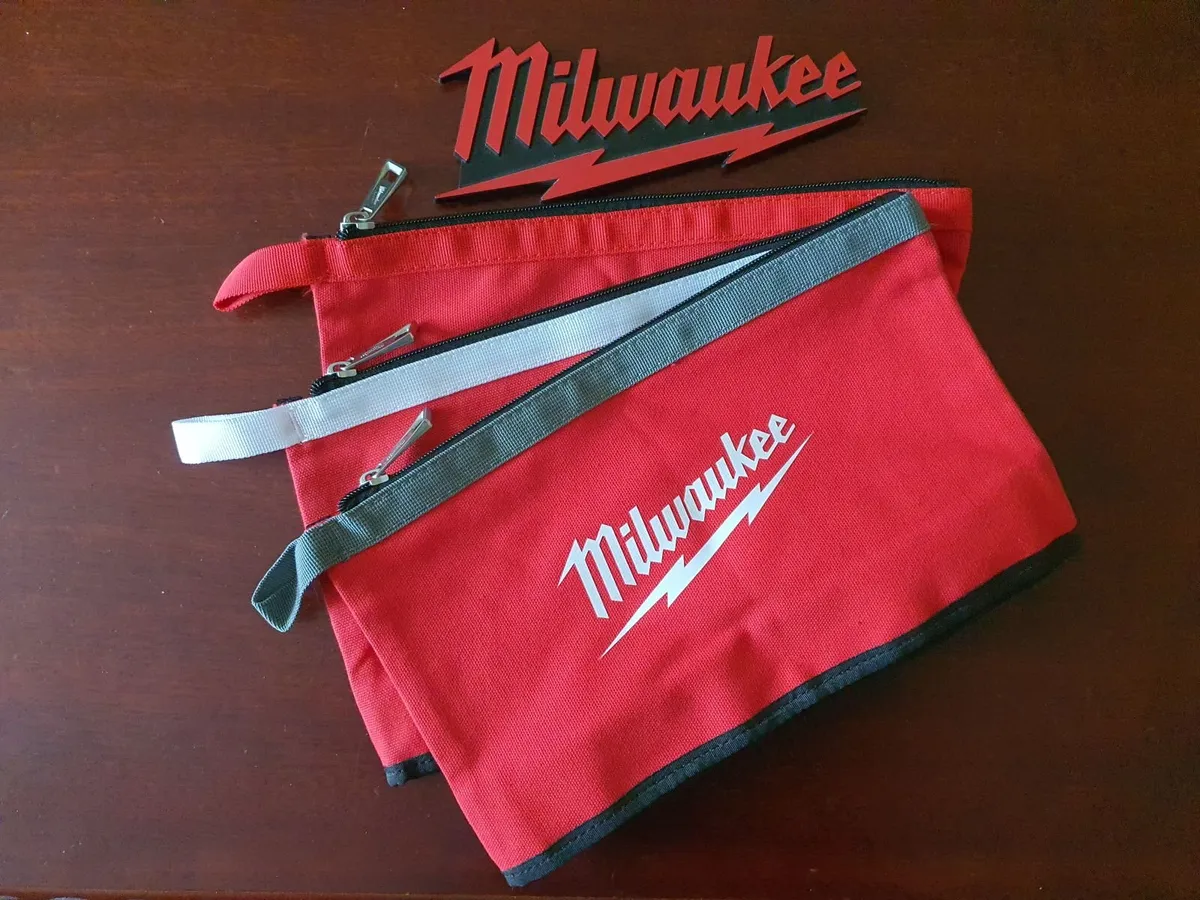 3x Milwaukee Zipper Pouch Tool Bags - Image 1