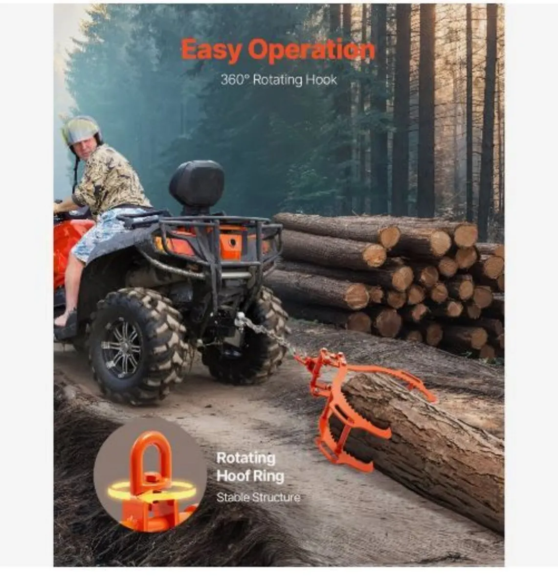 28in Log Lifting Tongs, 4-Claw Log Tongs - Image 4