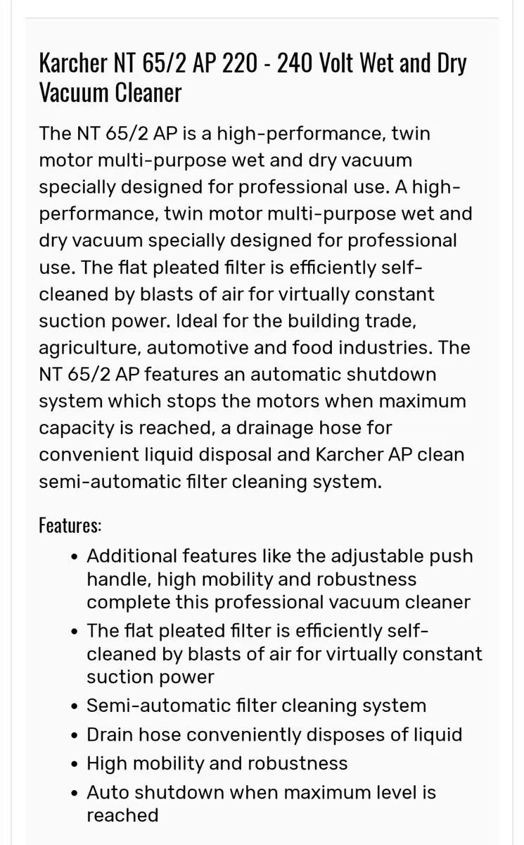 Kracher profession wet/dry vaccum - Image 2