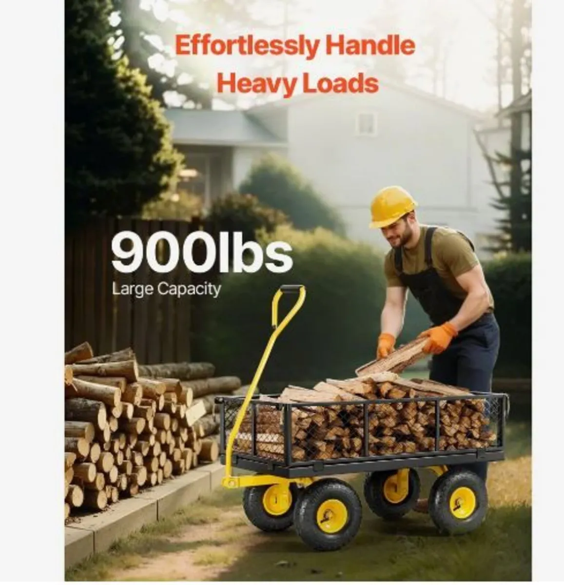 900 Lbs Heavy Duty Steel Garden Cart - Image 2