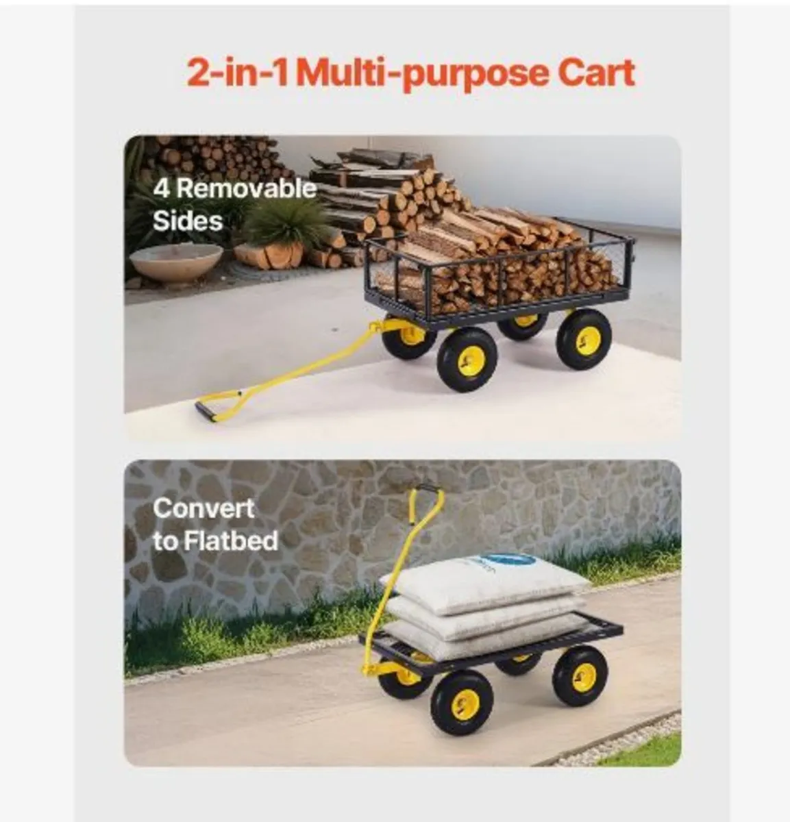 900 Lbs Heavy Duty Steel Garden Cart - Image 4