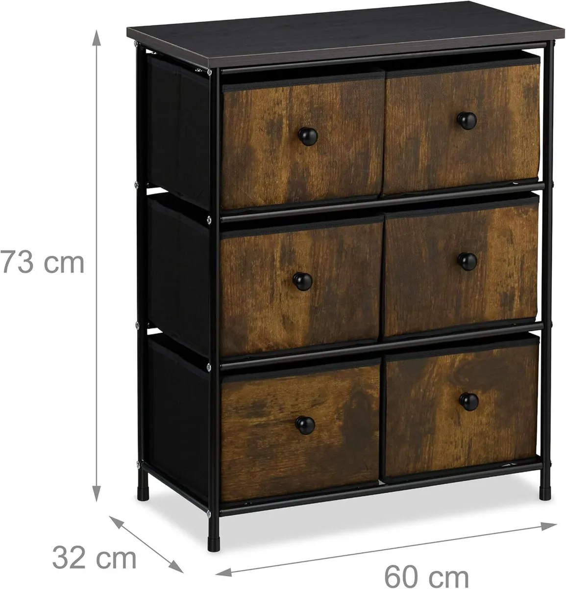 Chest of Drawers 6 Fabric Compartments Hallway - Image 3