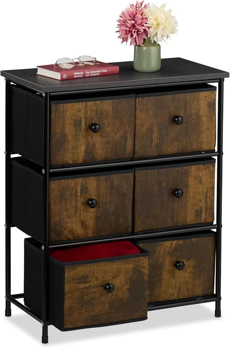 Chest of Drawers 6 Fabric Compartments Hallway - Image 1