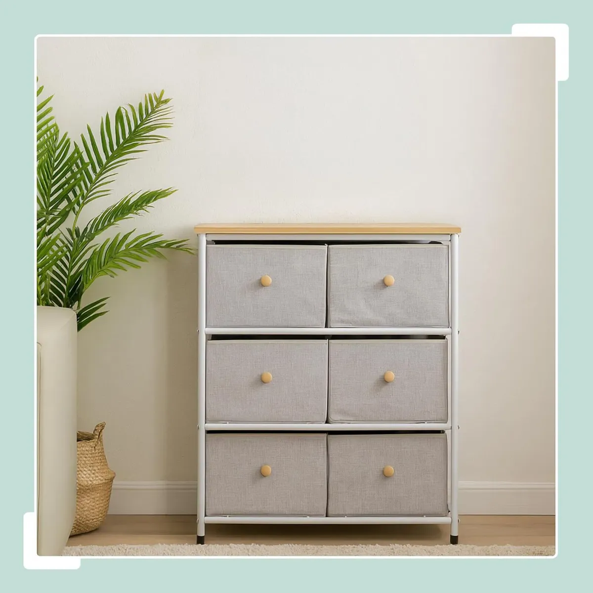 Chest of Drawers 6 Fabric Compartments Hallway - Image 4