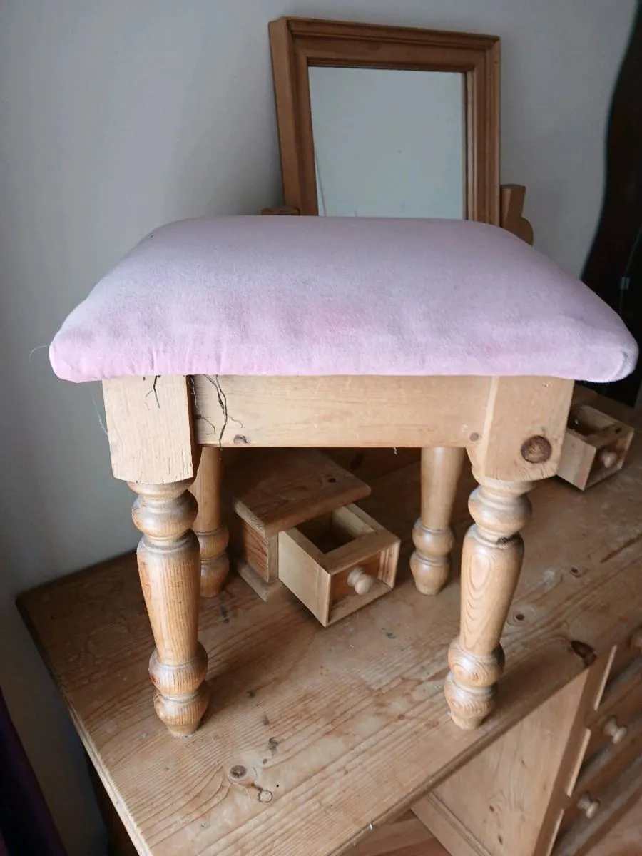 5 DRAWER VANITY TABLE "PINE" Mirrored, - Image 3