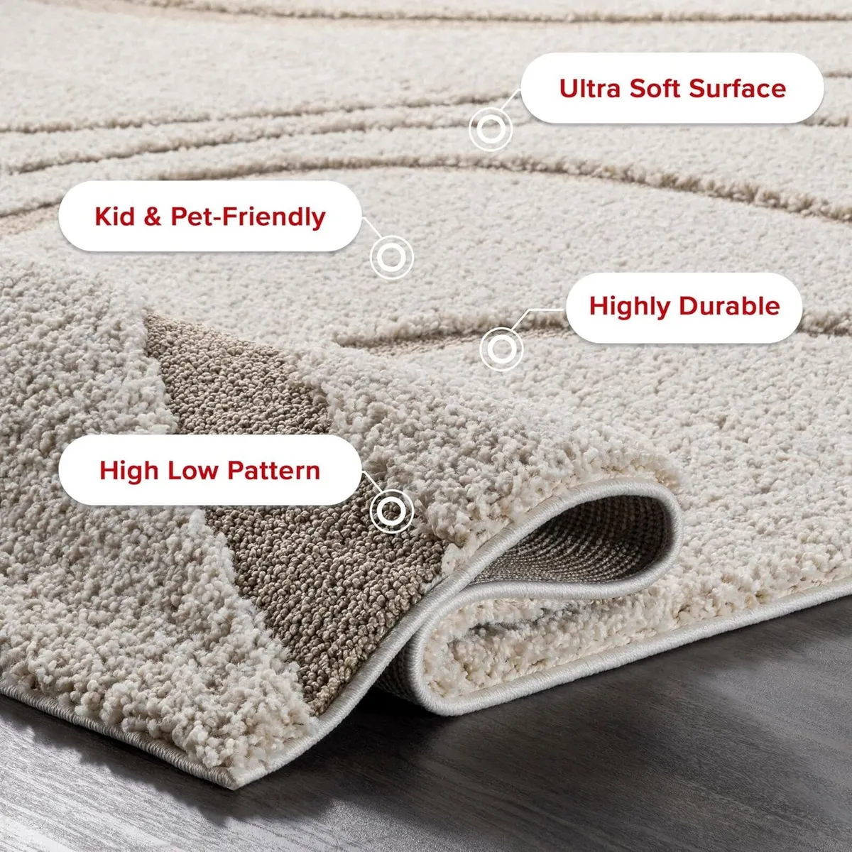 Carolyn Modern Shag Area Rug - Oval 3x5 Accent - Image 4