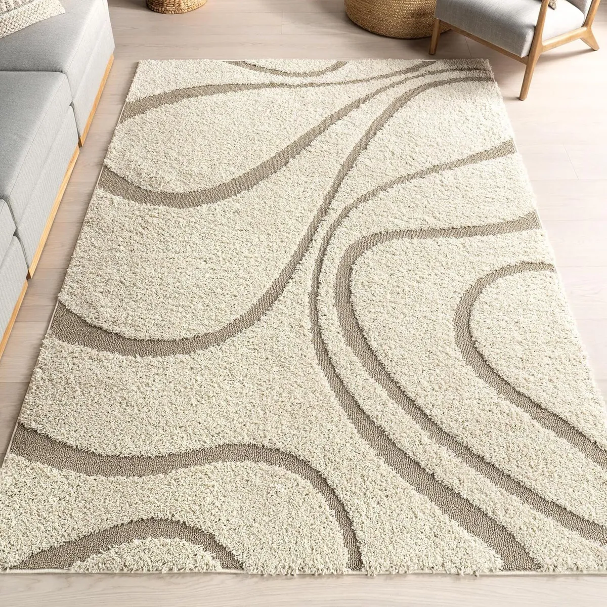 Carolyn Modern Shag Area Rug - Oval 3x5 Accent - Image 1