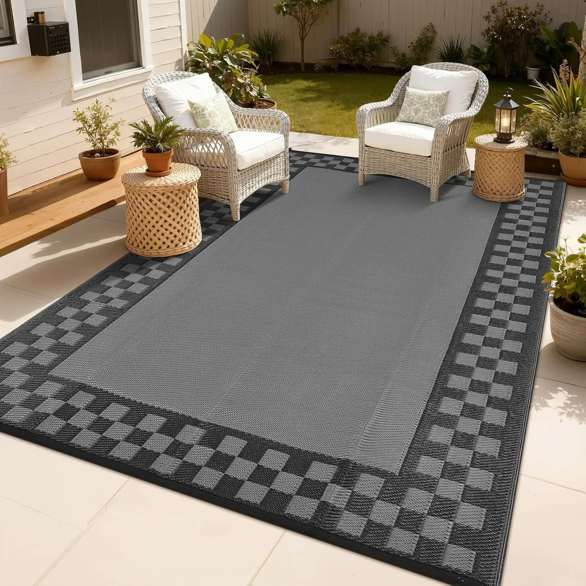 Waterproof Outdoor Rug 270 x 360 cm Large Plastic - Image 1