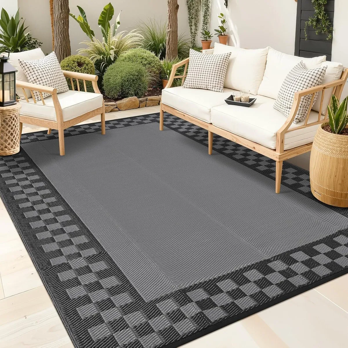 Waterproof Outdoor Rug 270 x 360 cm Large Plastic - Image 2