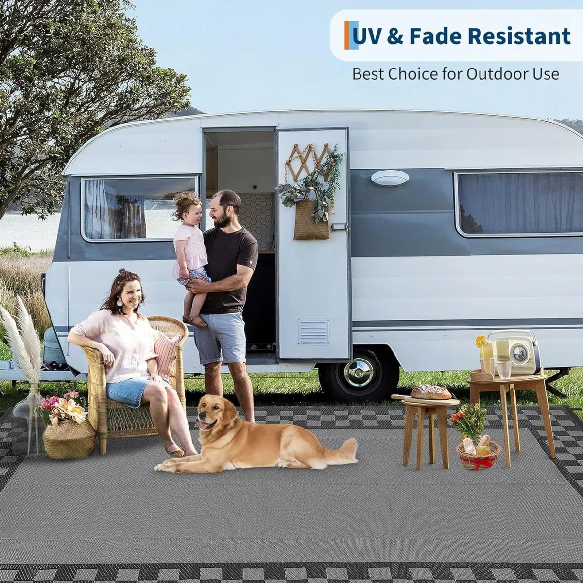 Waterproof Outdoor Rug 270 x 360 cm Large Plastic - Image 3