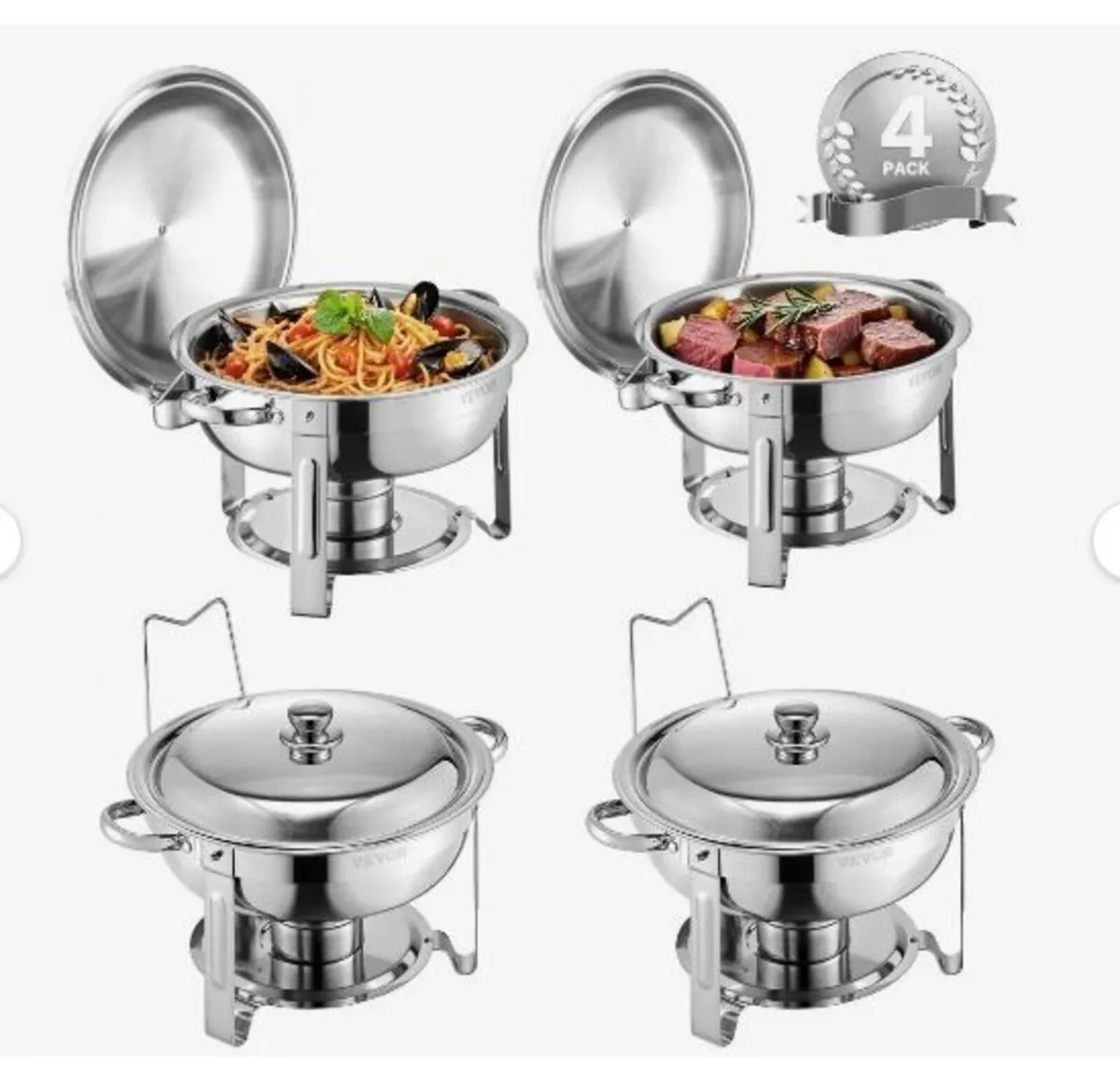 Chafing Dish Buffet Set, 5 Qt 4 Pack, - Image 1