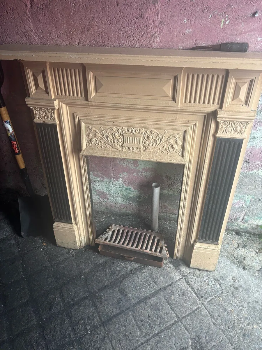 Cast iron open fireplace antique