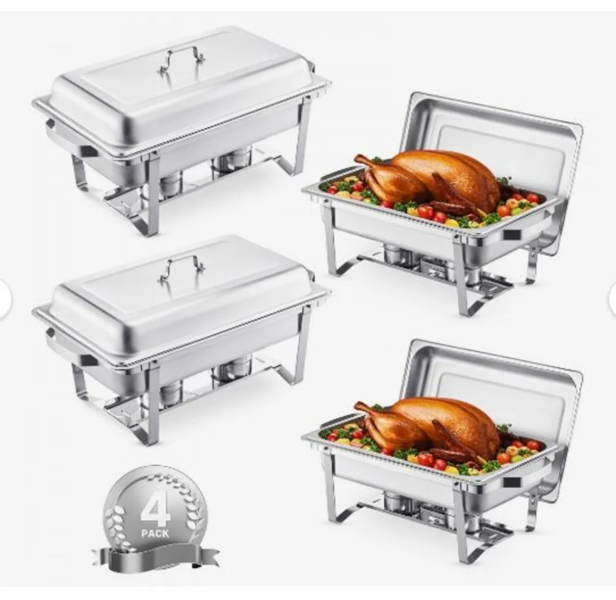 Chafing Dish Buffet Set, 8 Qt 4 Pack - Image 1