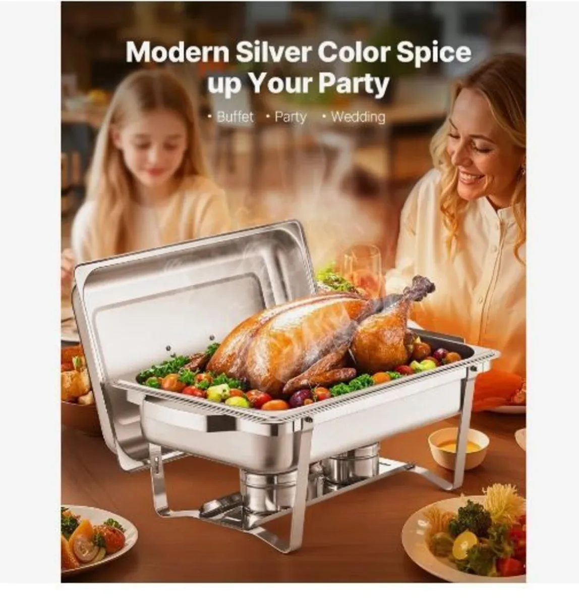 Chafing Dish Buffet Set, 8 Qt 4 Pack - Image 2